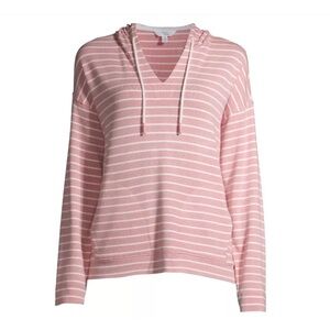 Time and Tru Striped Pink Hoodie Sweatshirt